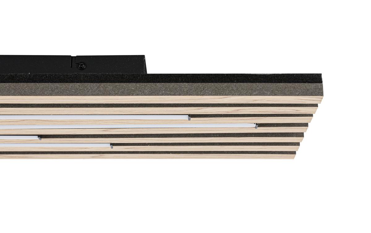 STROPNÍ LED SVÍTIDLO PANI - černá/barvy dubu, Moderní, kov/kompozitní dřevo (72/26,5/5,5cm) - Mömax