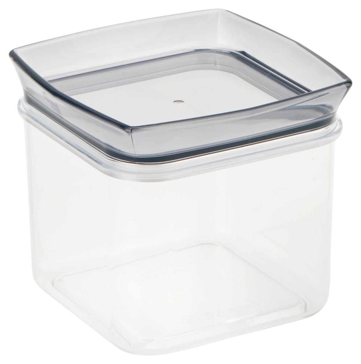 Vorratsdose Tessy ca. 650 ml, Spülmaschinengeeignet - Transparent/Hellgrau, KONVENTIONELL, Kunststoff (10/10/10cm) - Luca Bessoni