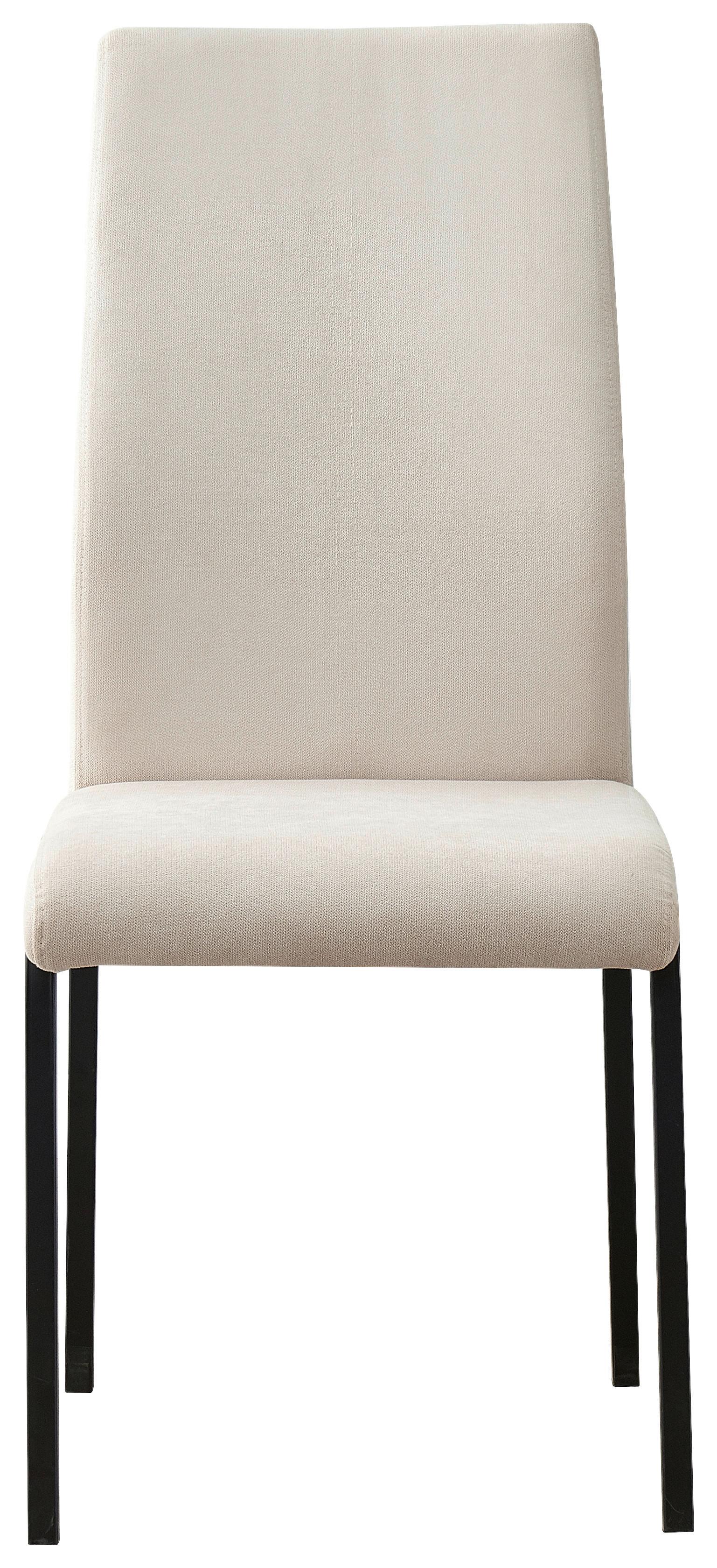 Vierfußstuhl Anne II Creme Gepolstert - Creme/Schwarz, KONVENTIONELL, Textil/Metall (44/97/57cm)