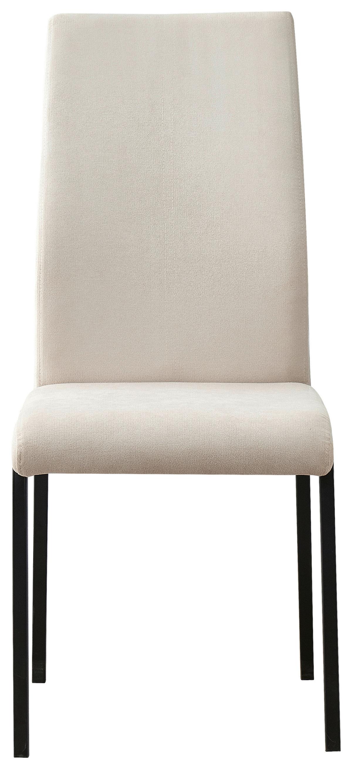 Vierfußstuhl Anne Ii Creme Gepolstert - Creme/Schwarz, KONVENTIONELL, Textil/Metall (44/97/57cm)