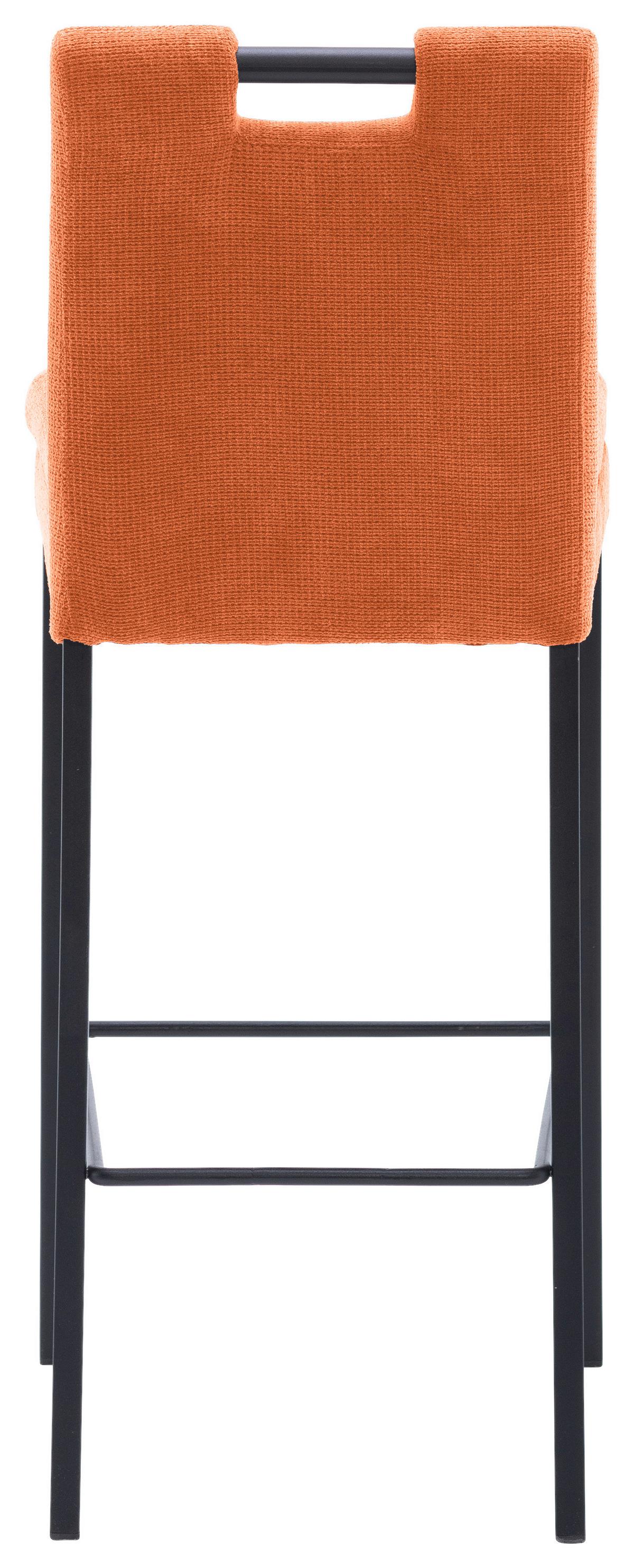 Barhocker Madrid Orange/schwarz B: 42 Cm - Schwarz/Orange, Design, Textil/Metall (42/102/52cm) - Cantus