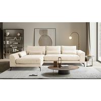 Ecksofa Berlin Creme Cord 172x313 cm - Creme/Schwarz, Design, Textil (172/313cm) - P & B