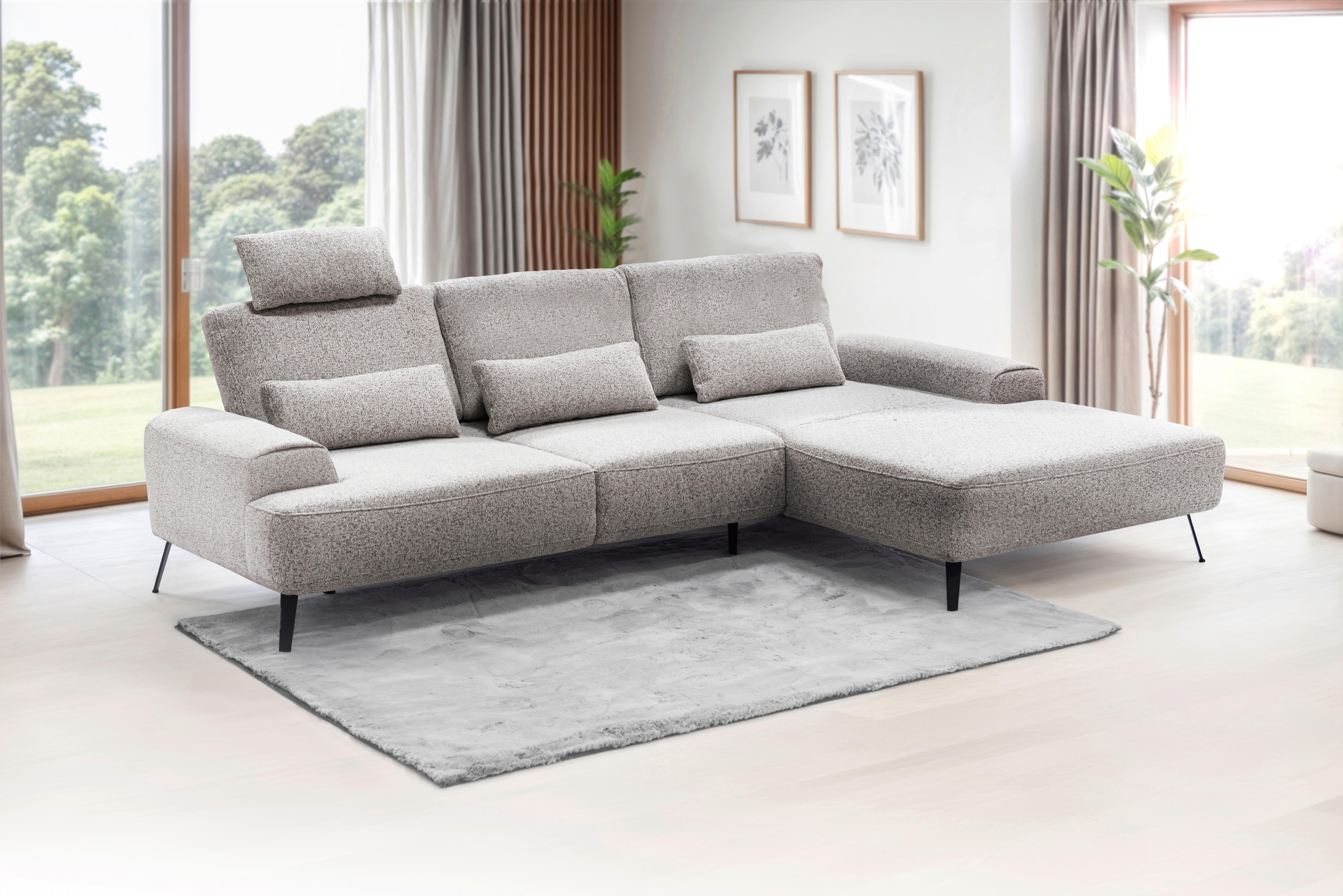 Ecksofa Astoria Beige S: 305x178 cm - Beige/Schwarz, Design, Textil (305/178cm) - Livetastic