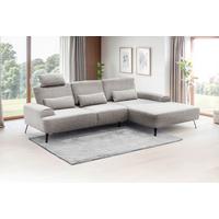 Ecksofa Astoria Beige S: 305x178 cm - Beige/Schwarz, Design, Textil (305/178cm) - Livetastic