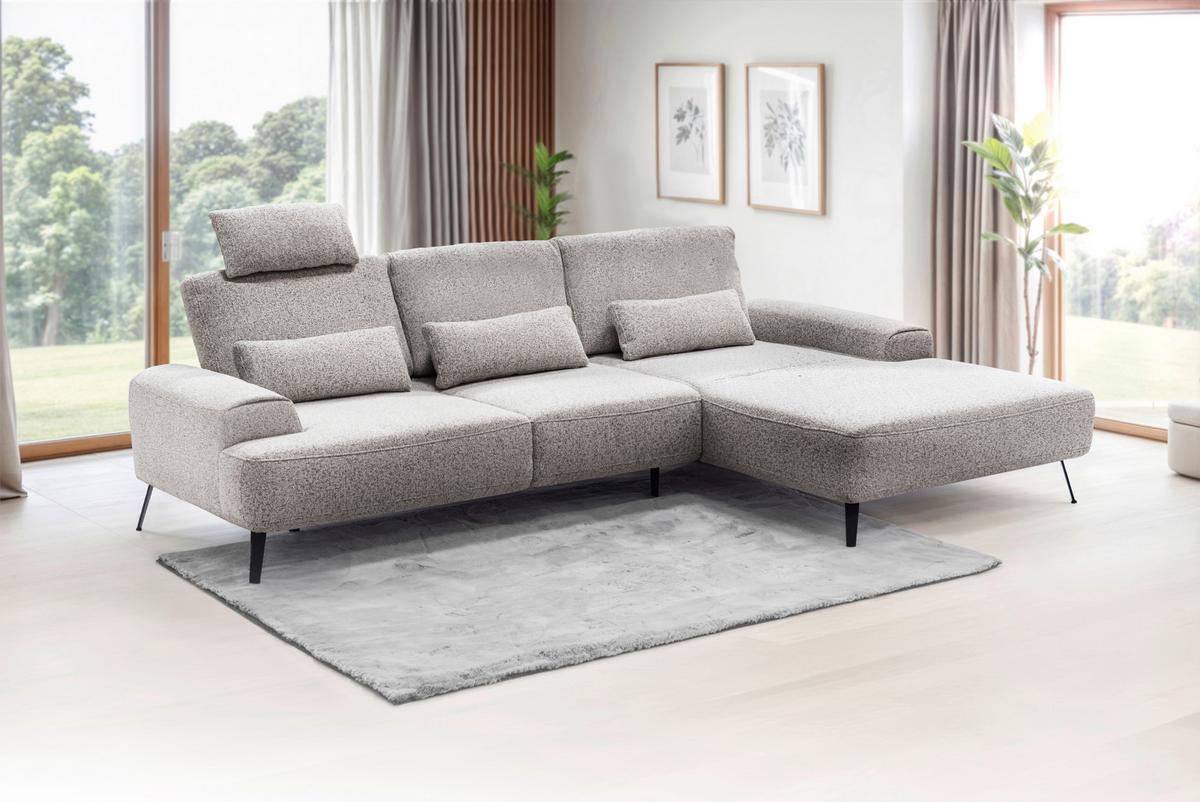 Ecksofa Astoria Beige S: 305x178 cm - Beige/Schwarz, Design, Textil (305/178cm) - Livetastic