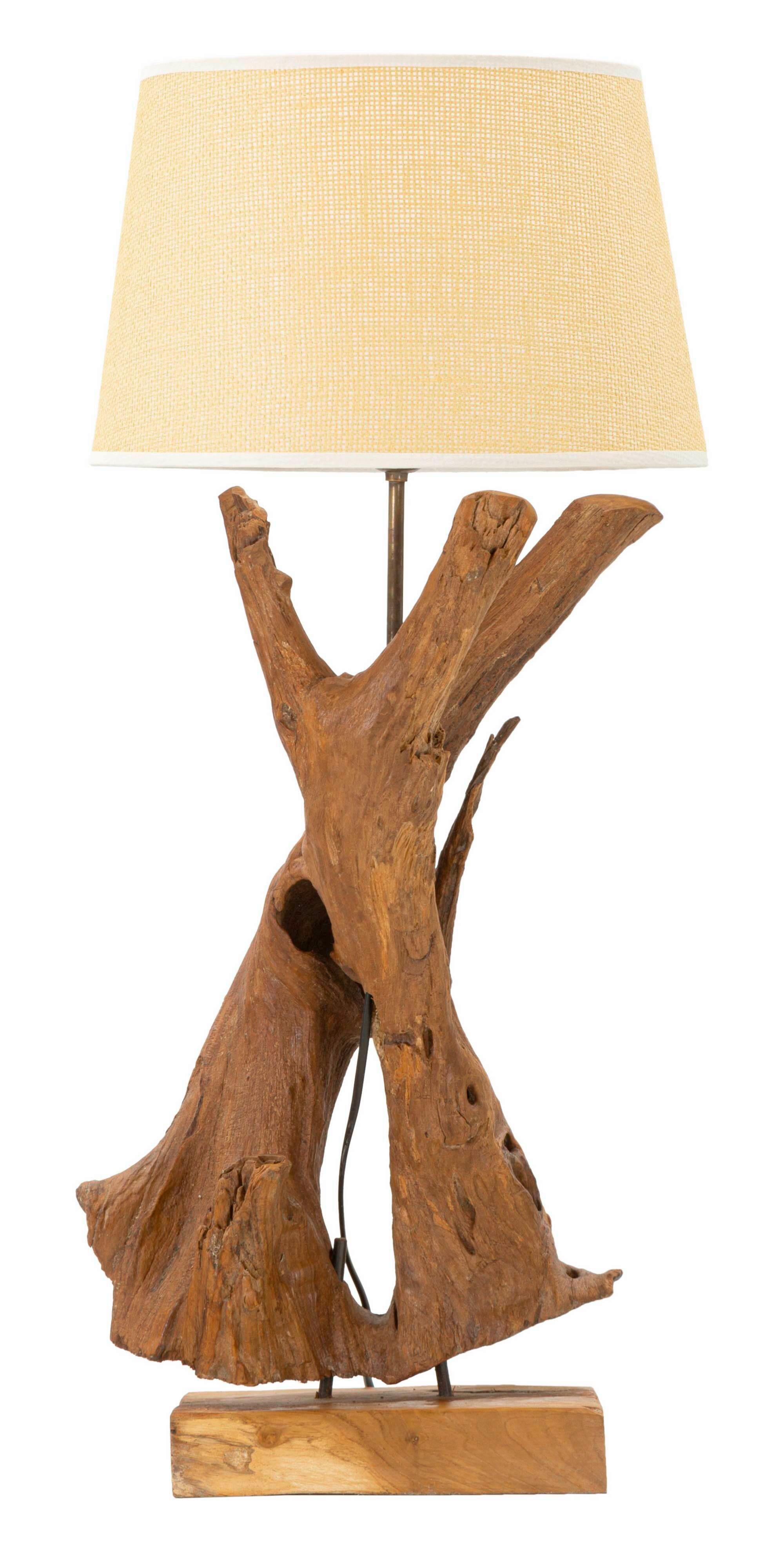Tischleuchte Teak Da Tavolo Braun B: 35 cm - Braun, Basics, Holz (35/80/35cm)
