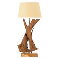 Tischleuchte Teak Da Tavolo Braun B: 35 cm - Braun, Basics, Holz (35/80/35cm)