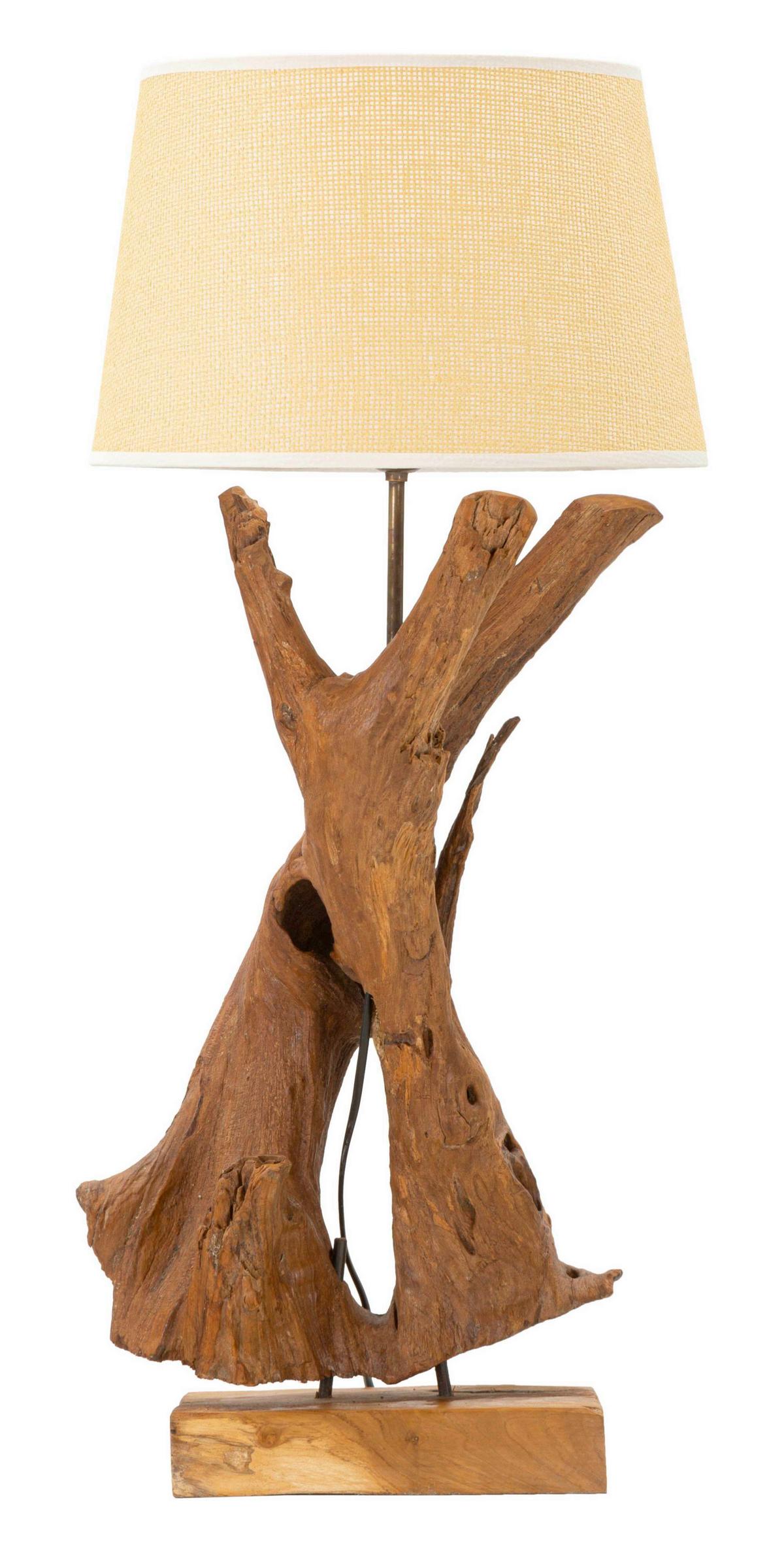 Tischleuchte Teak Da Tavolo Braun B: 35 cm - Braun, Basics, Holz (35/80/35cm)