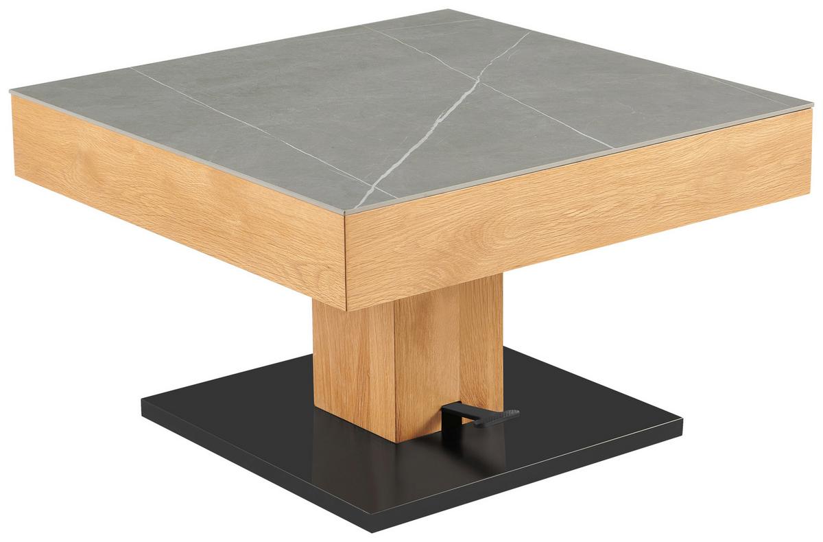 Couchtisch Kapstadt 2 - Eichefarben/Schwarz, MODERN, Holz/Keramik (75/46/75cm)