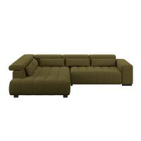 Ecksofa Matera Olivgrün S: 226x311cm - Schwarz/Olivgrün, Trend, Textil (226/311cm)