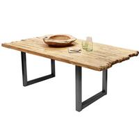 ESSTISCH Schwarz/Naturfarben L: 200cm - Schwarz/Naturfarben, MODERN, Holz/Metall (200/100/75,5cm) - MID.YOU