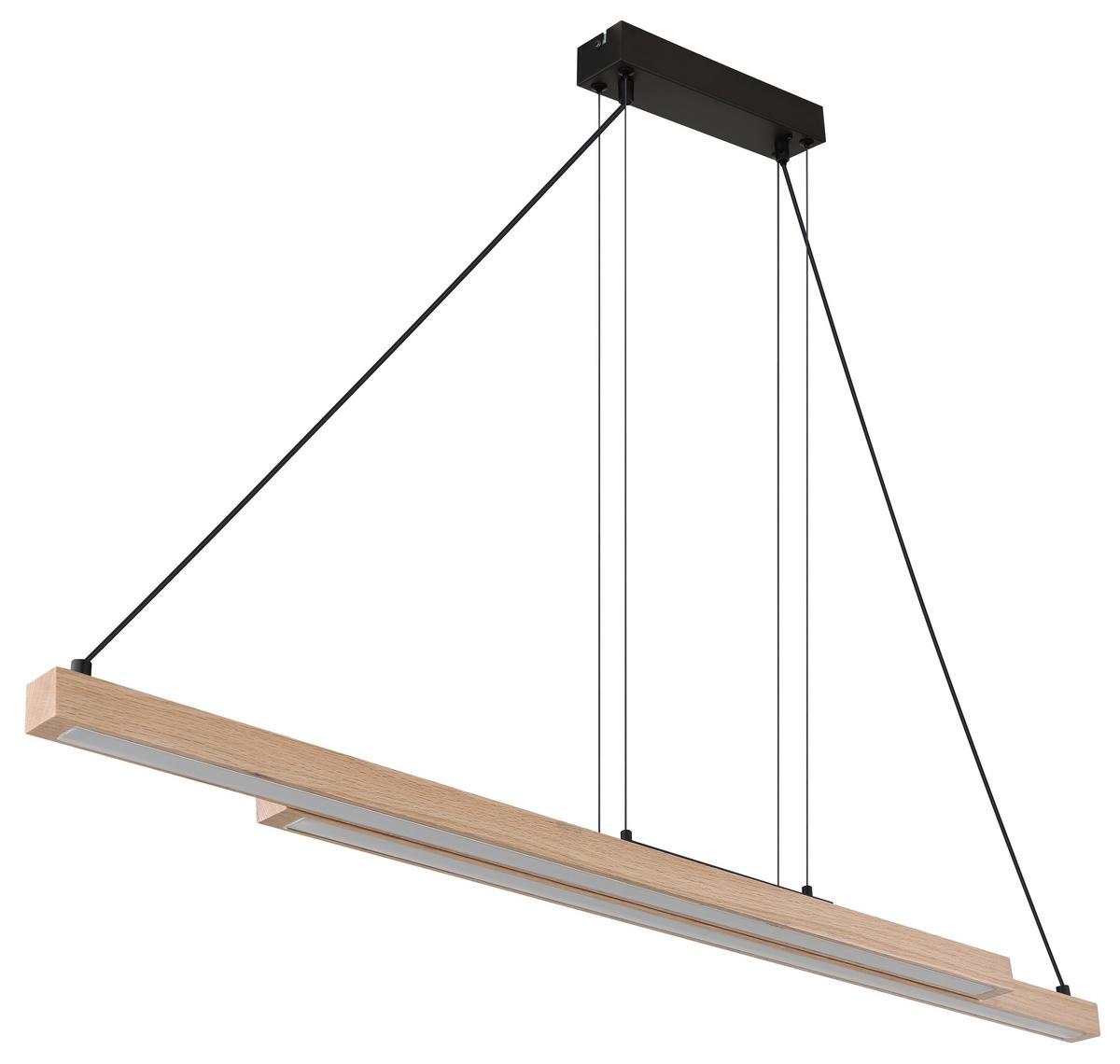 Led-hängeleuchte 15537w - Dunkelbraun/Schwarz, Design, Kunststoff/Metall (171/7/120cm) - Globo