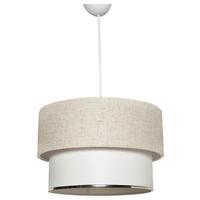 Hängeleuchte Corbeu - Cream - Creme/Weiß, Design, Textil/Metall (30/75cm) - P & B