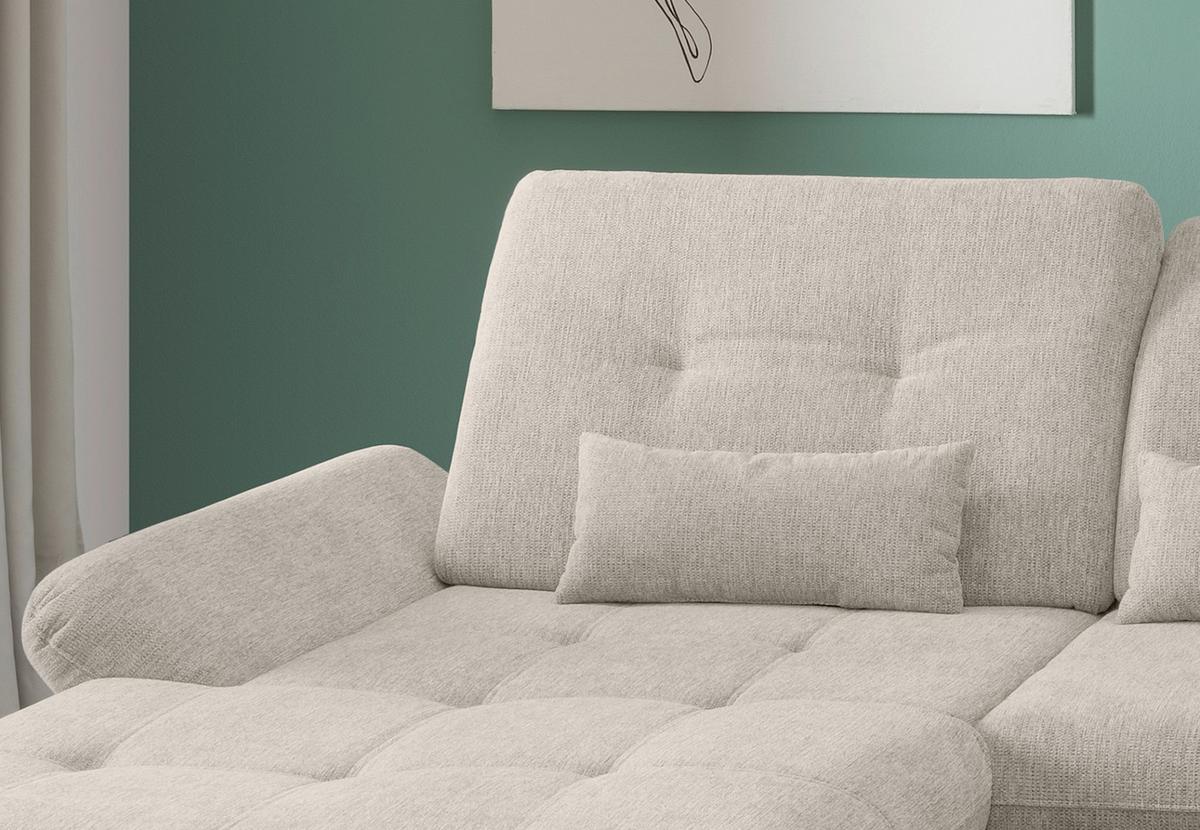 Wohnlandschaft Dalida Beige U: 195x376x254 Cm - Chromfarben/Beige, Design, Textil (195/376/254cm) - Livetastic