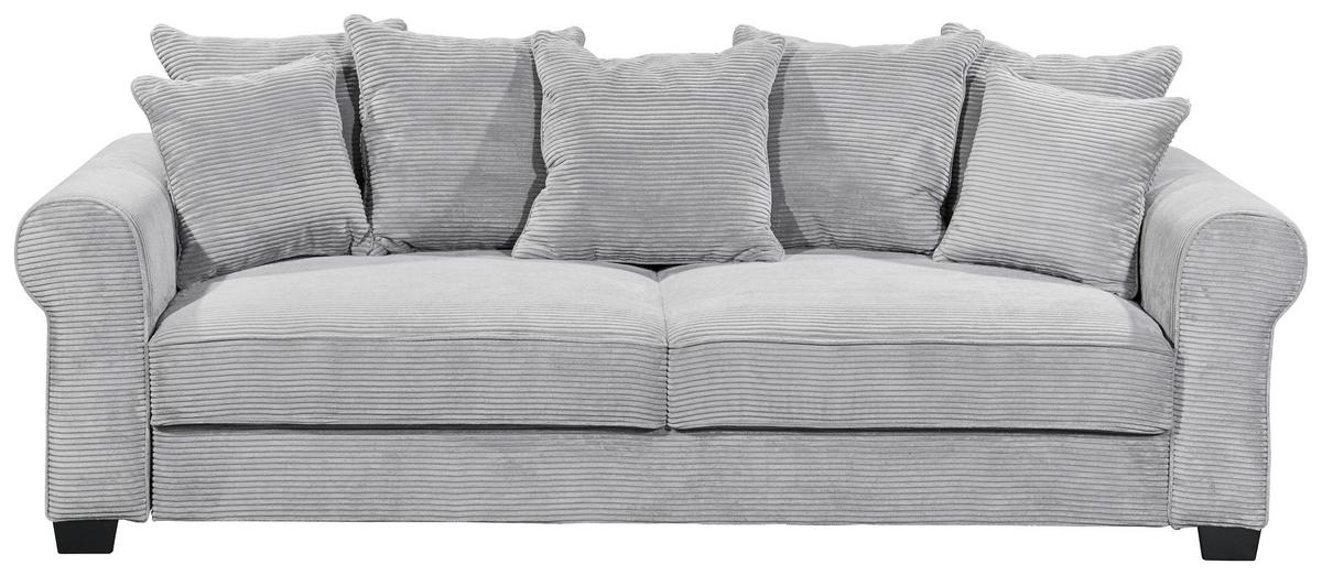 2-Sitzer-Sofa Mit Schlaffunktion Maureen B:247cm - Hellgrau/Schwarz, KONVENTIONELL, Textil (247/95/125cm) - MID.YOU