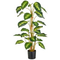 Kunstpflanze Diffenbachia Kunststoff, Grün, H: 90 cm - Schwarz/Braun, Basics, Kunststoff (90cm) - P & B