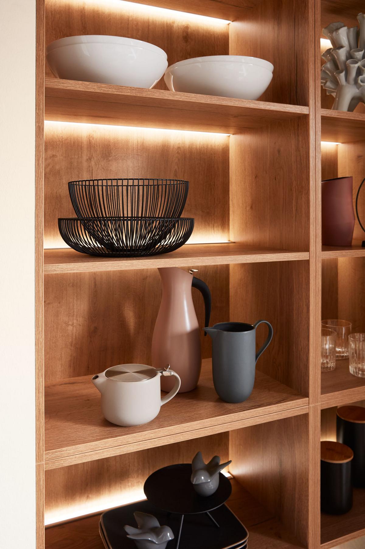 Einbauküche Eastbourne Frei Planbar Modernes Design - Eichefarben/Weiß, MODERN, Holzwerkstoff - Vertico