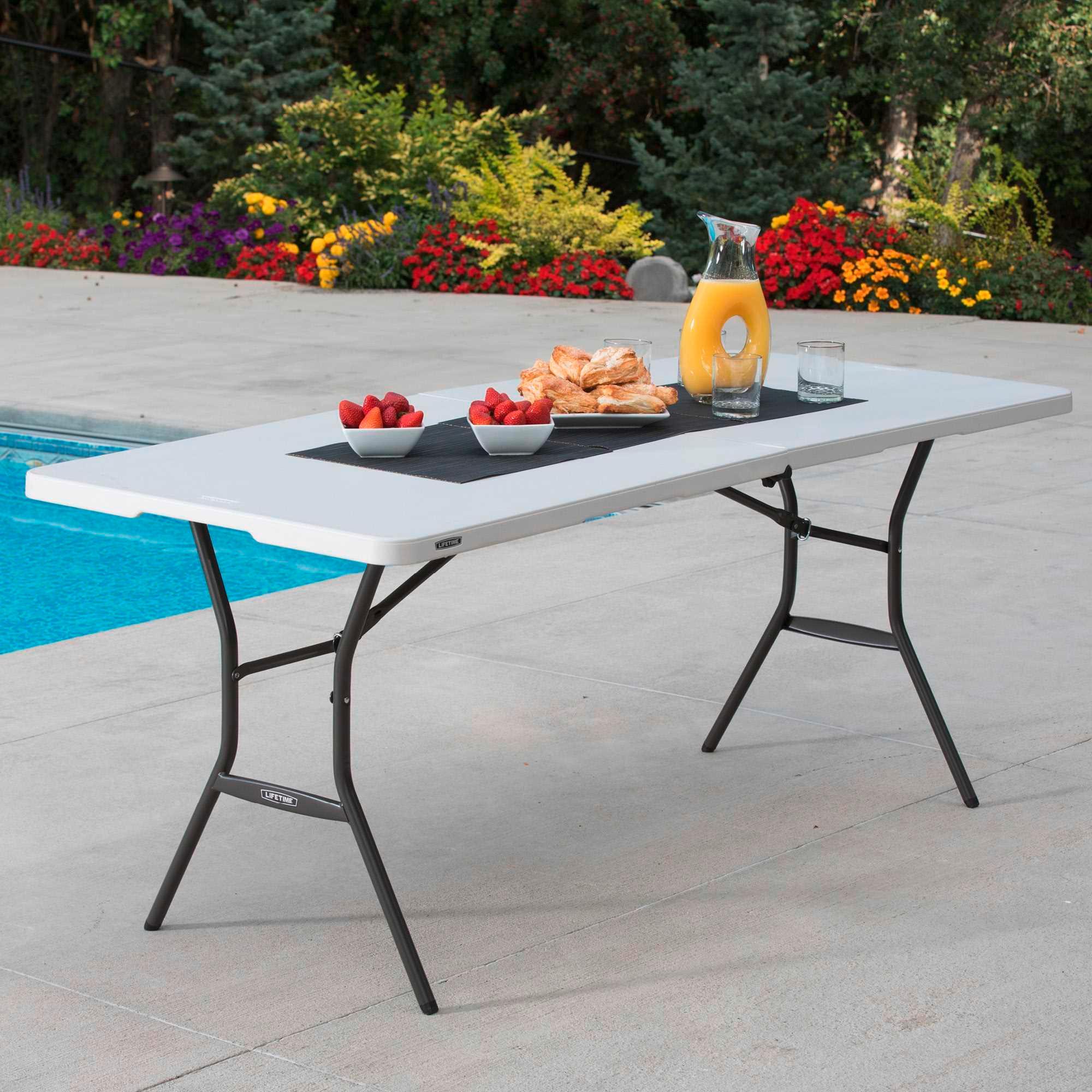 Gartenklapptisch Lm80471 - Weiß, KONVENTIONELL, Kunststoff (183/76/74cm)