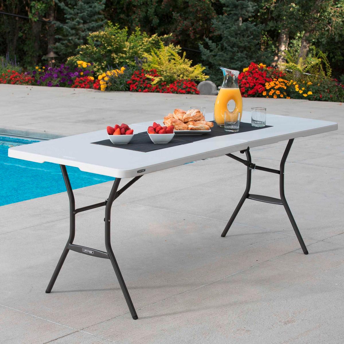 Gartenklapptisch Lm80471 - Weiß, KONVENTIONELL, Kunststoff (183/76/74cm)