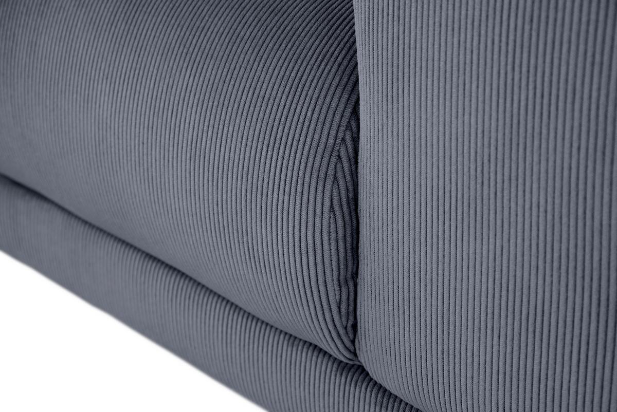 Ecksofa Erno Graublau S: 262 cm - Graublau/Schwarz, Design, Textil (262/183cm) - MID.YOU