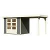 Gartenhaus Mit Anbaudach Terragrau 482x211x217cm - Grau, Holz (482/211/217cm) - Karibu