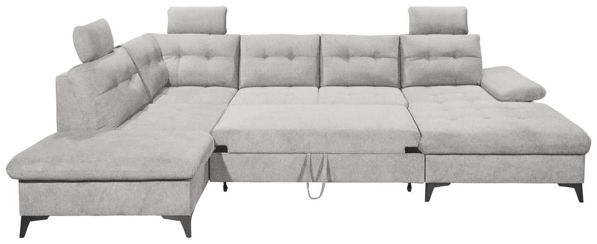 Sedacia súprava DURBAN U, ľavá, tmavosivá - čierna/tmavosivá, Konventionell, textil/plast (218/324/170cm) - MID.YOU