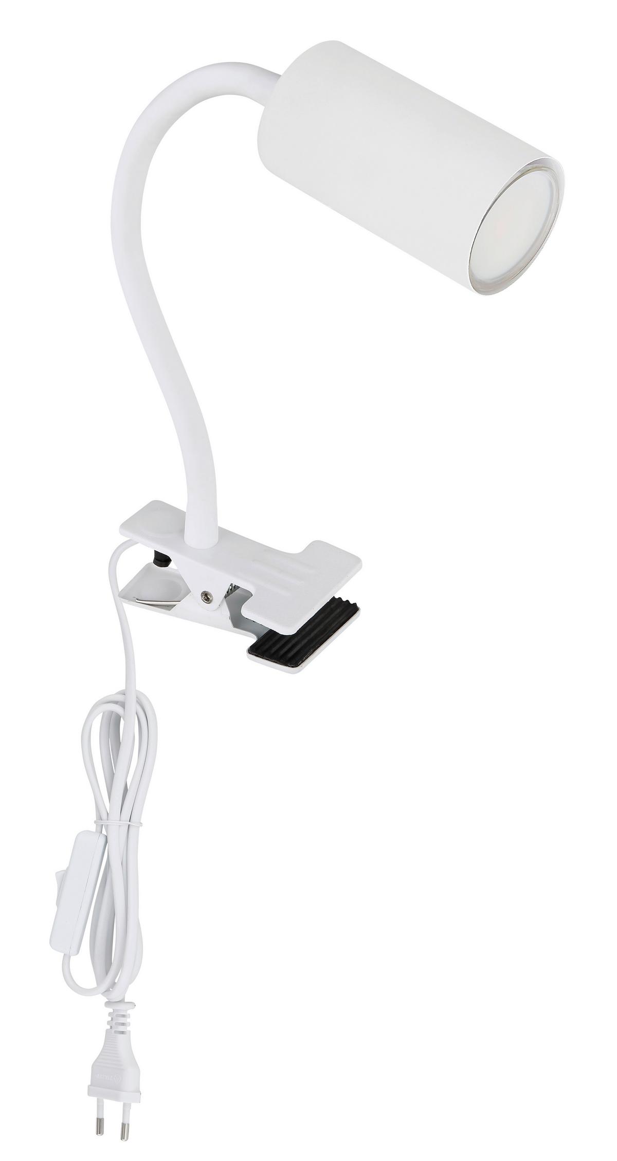 Klemmleuchte Weiß verstellbare Arme - Weiß, Basics, Kunststoff/Metall (10/5,5/41,5cm) - Globo