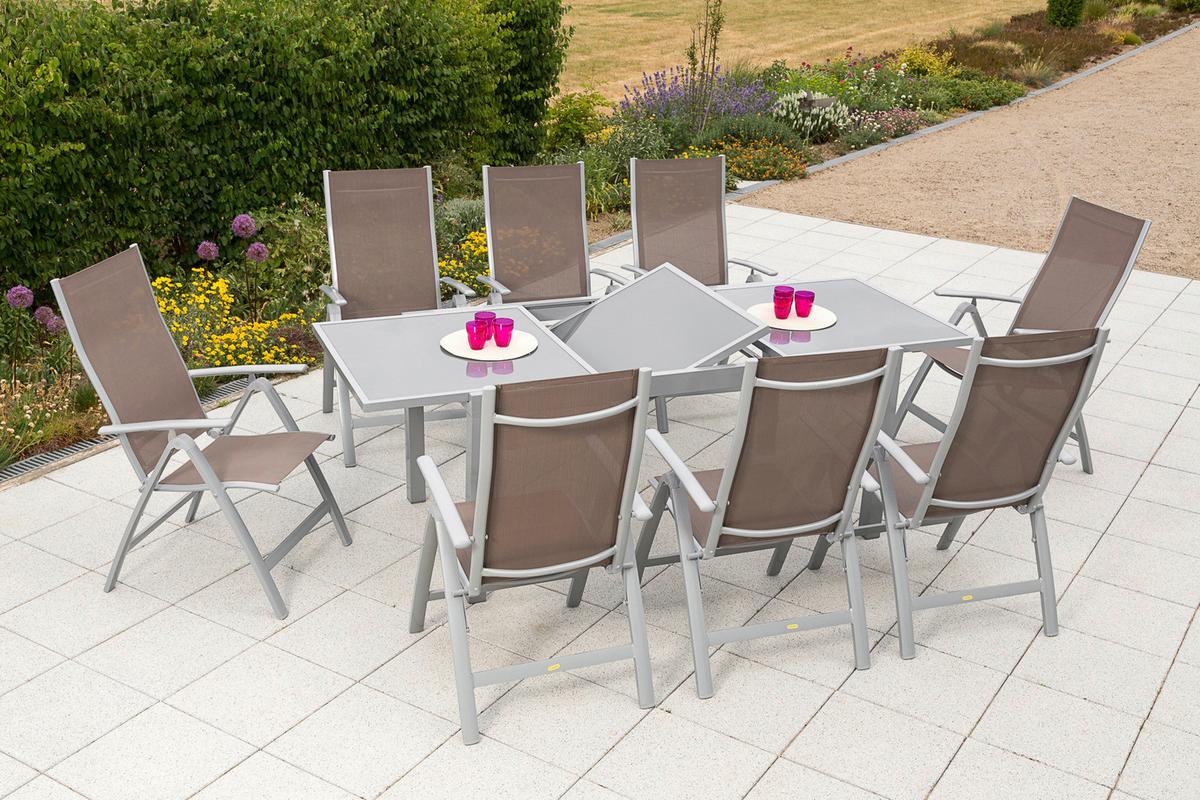 Gartenset Carrara - Silberfarben, MODERN, Textil/Metall - Gardenson