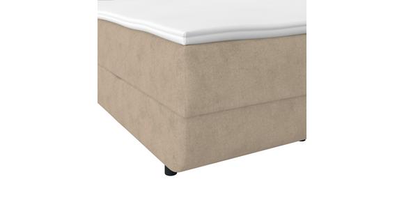 Polsterbett mit Bettkasten 160x200 cm London Beige - Beige/Schwarz, MODERN, Holzwerkstoff/Textil (160/200cm) - Luca Bessoni