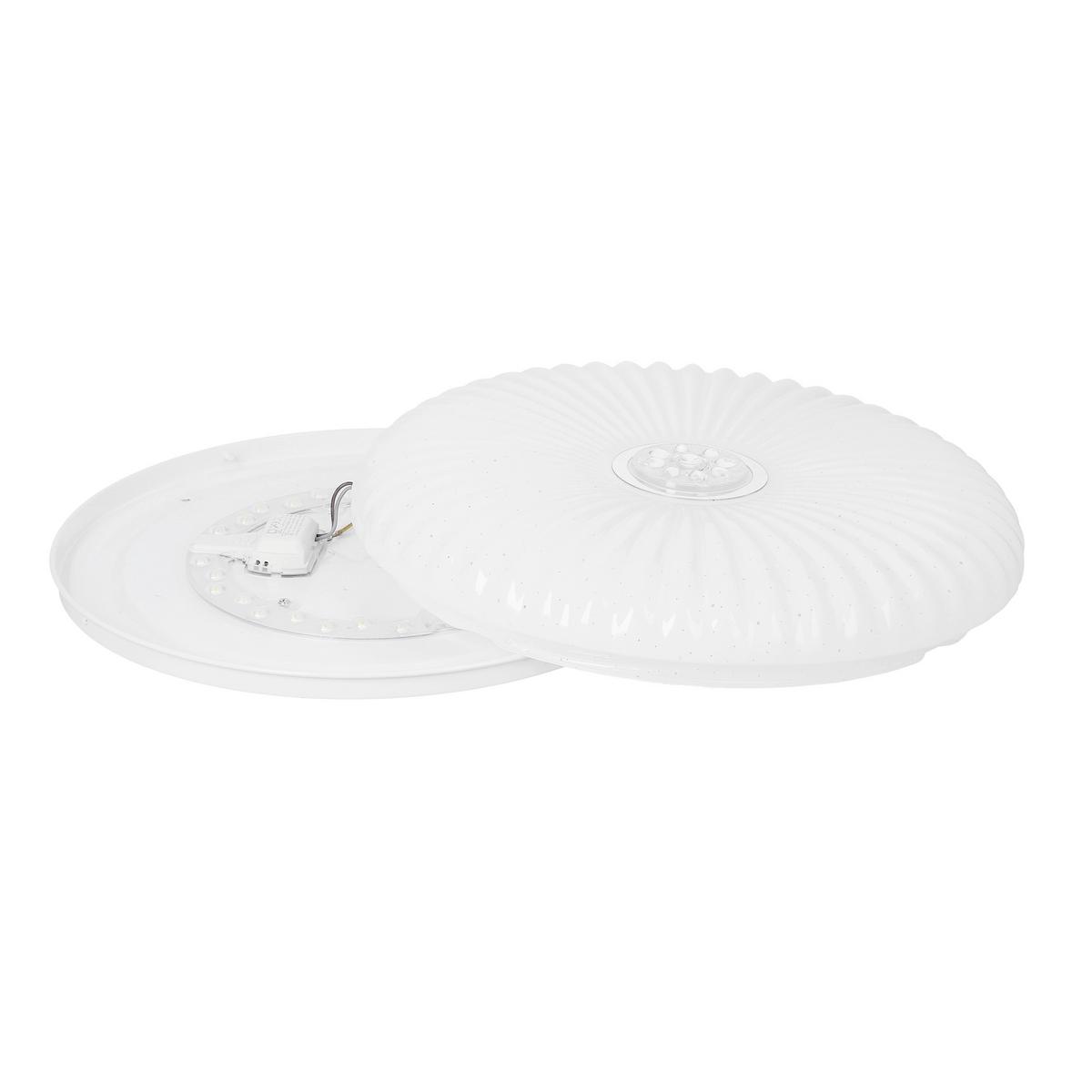 Led-deckenleuchte 13-34274 Perola - Weiß, KONVENTIONELL, Kunststoff/Metall (38/38/7cm)