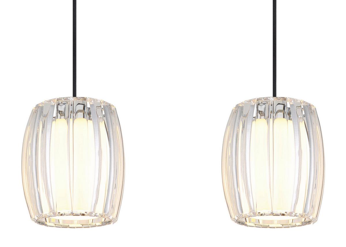 Hängeleuchte Exkl. 3xe27, 60w - Klar/Opal, Design, Glas/Kunststoff (86/18/120cm) - Globo