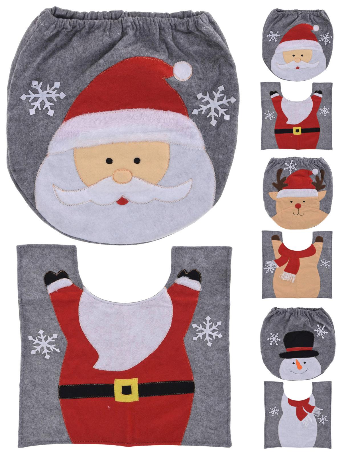 Karácsonyi Wc Fedél Huzat És Wc Szőnyeg - textil