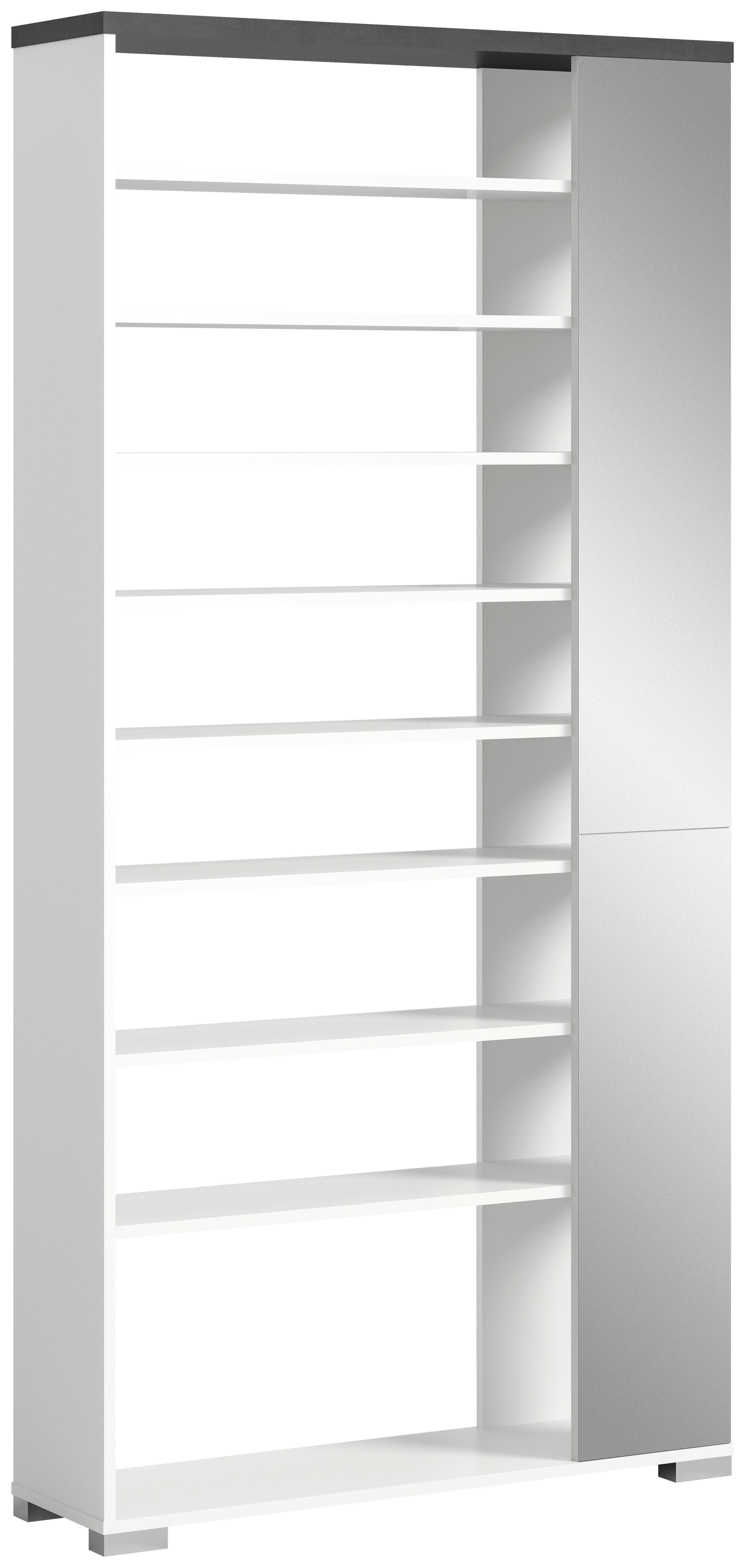 Schuhregal Shoelove Weiß, Grau B: 95cm - Weiß/Grau, MODERN, Holzwerkstoff (95/194/27cm) - Mömax