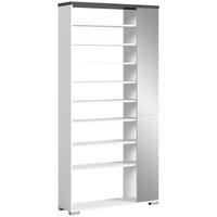 Schuhregal Shoelove Weiß, Grau B: 95cm - Weiß/Grau, MODERN, Holzwerkstoff (95/194/27cm) - Mömax