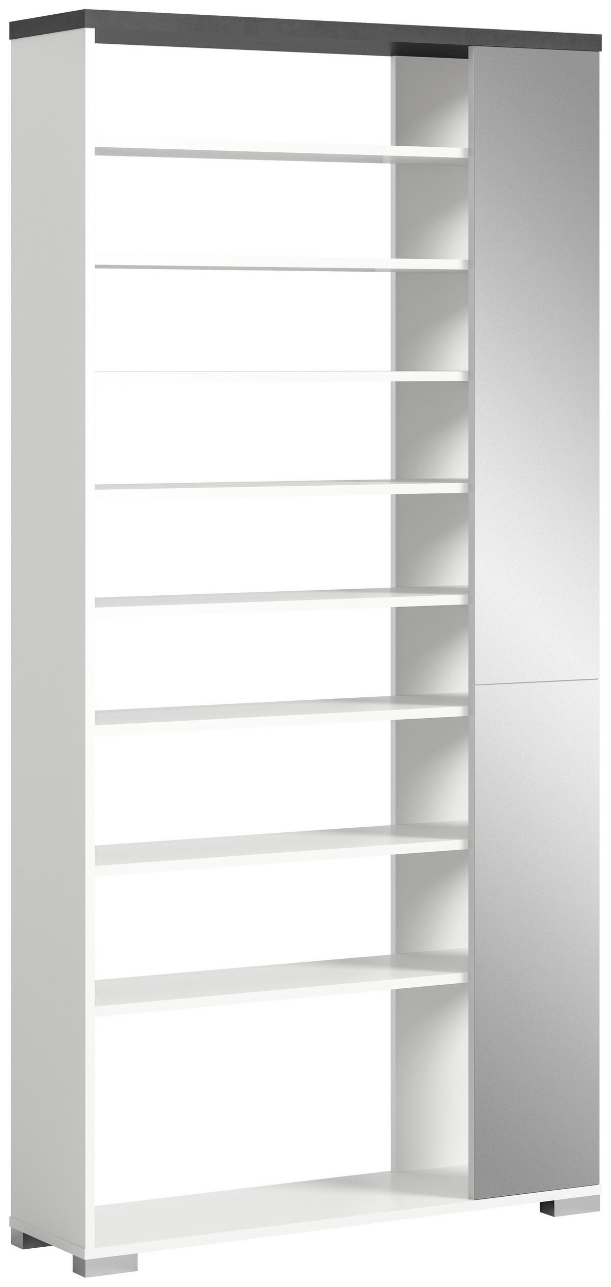 Schuhregal Shoelove Weiß, Grau B: 95cm - Weiß/Grau, MODERN, Holzwerkstoff (95/194/27cm) - Mömax