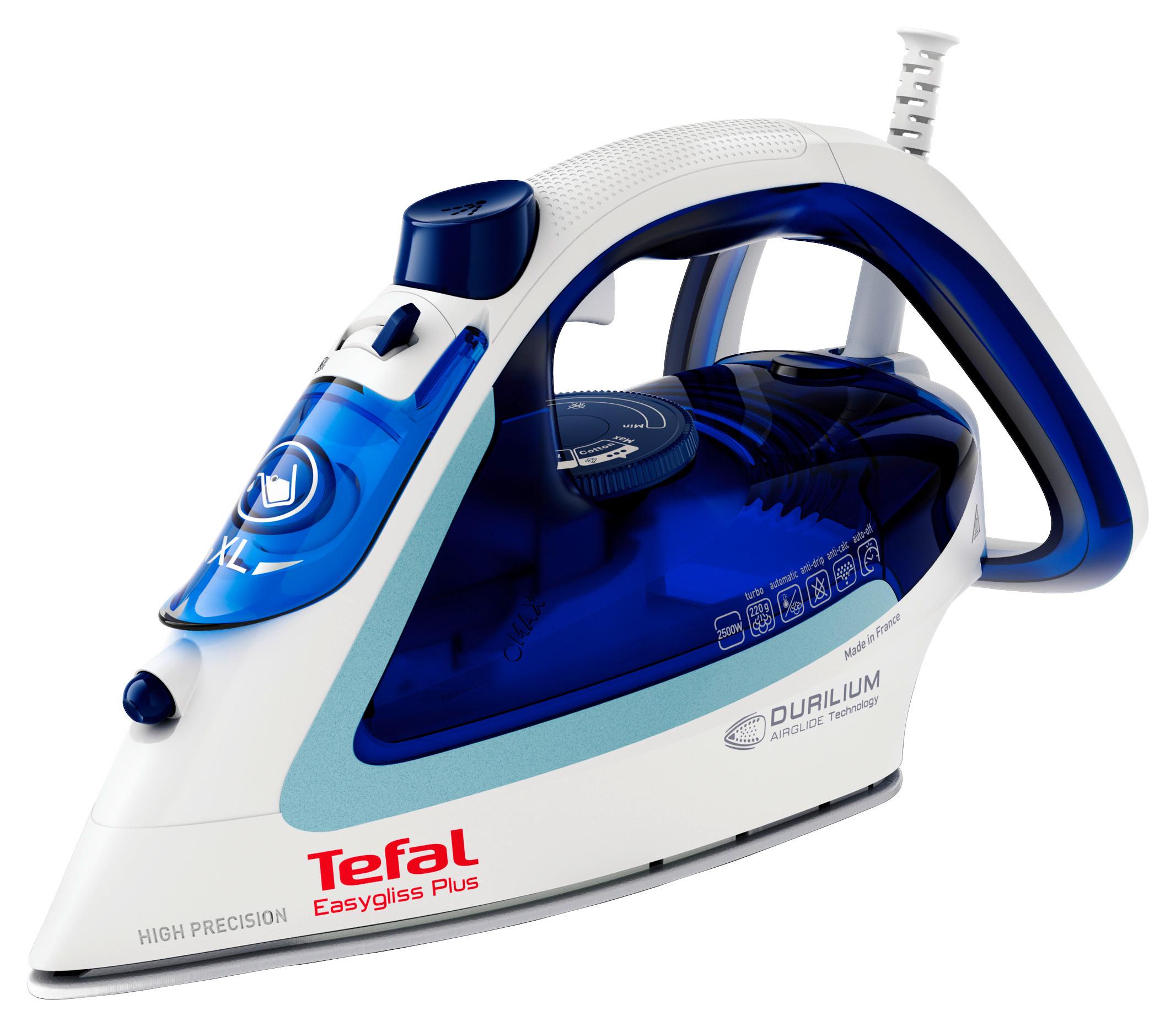 Dampfbügeleisen Fv5736 Weiß/Hellblau 2500 W - Weiß/Hellblau, Basics, Kunststoff/Metall (34/14/18cm) - Tefal
