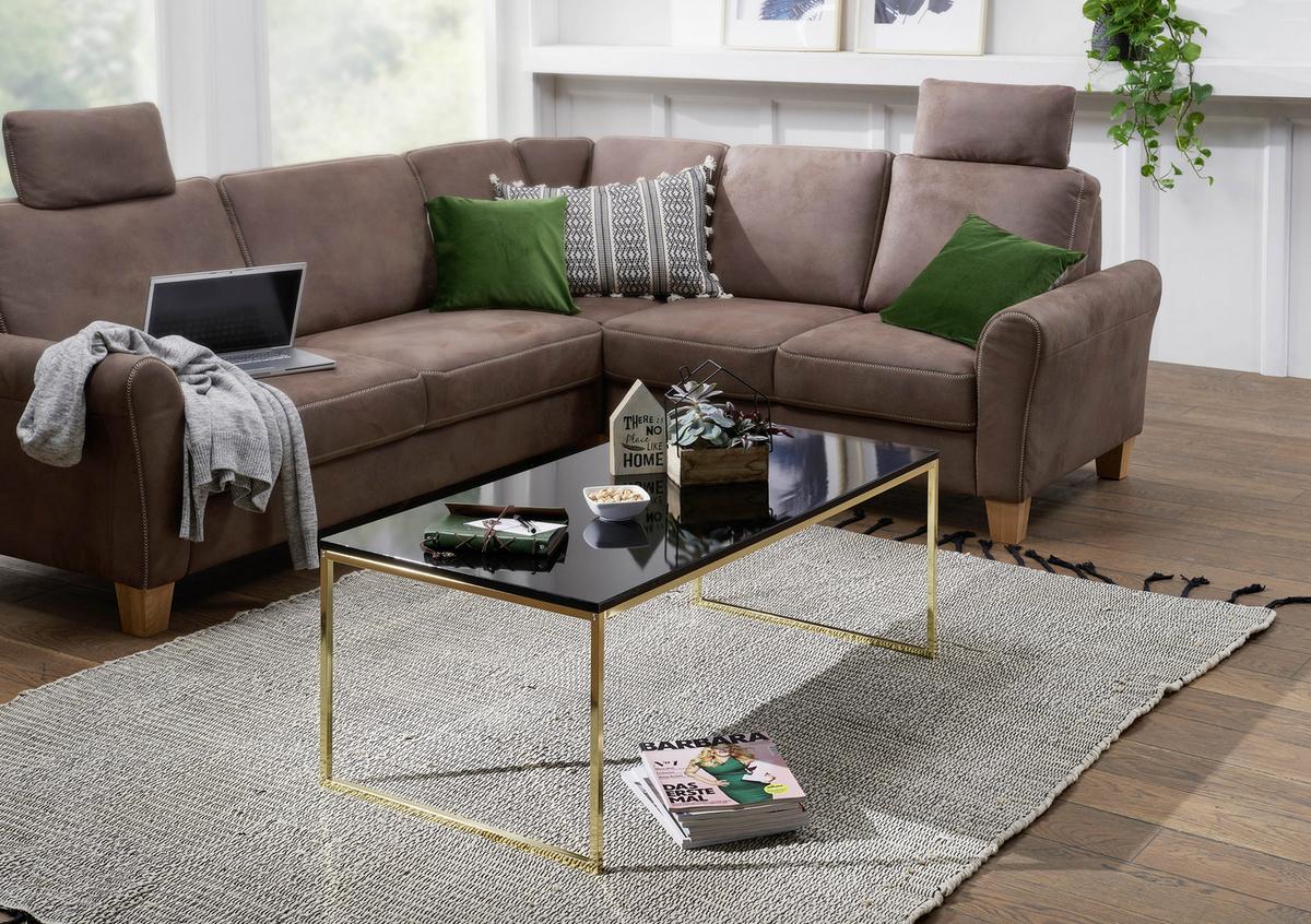 Konferenční stůl RIVA černý/zlatý - černá/barvy zlata, Design, kov/kompozitní dřevo (120/60/45cm) - MID.YOU