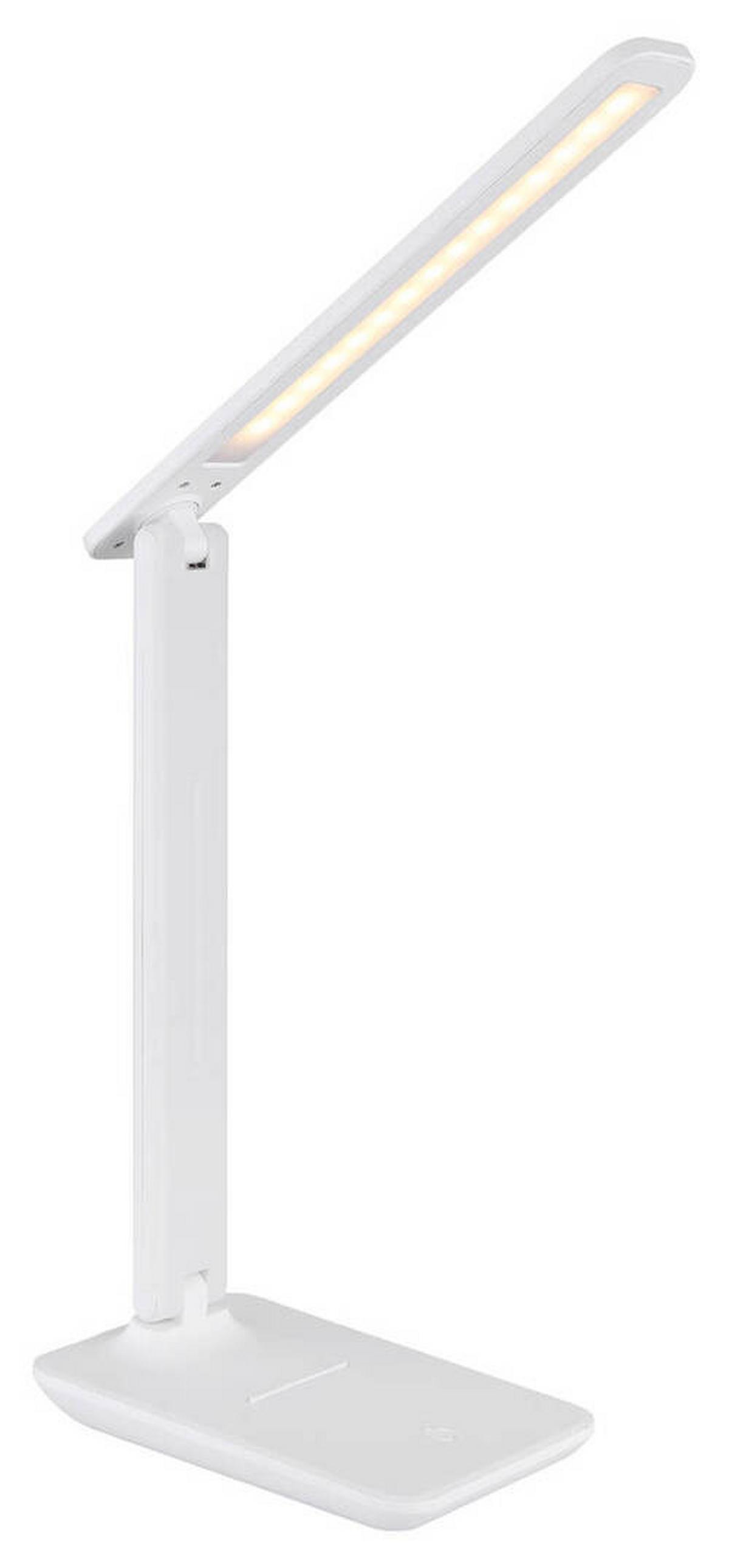 LED-Schreibtischleuchte 58439w - Opal/Weiß, Design, Leder/Kunststoff (28/11,5/50cm) - Globo
