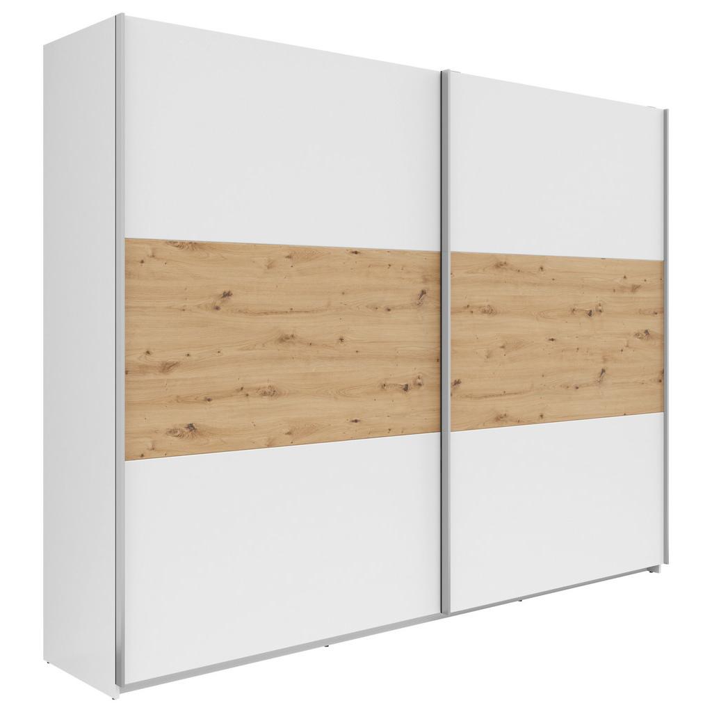 Schwebetürenschrank 270cm Saturn Weiß/Eiche