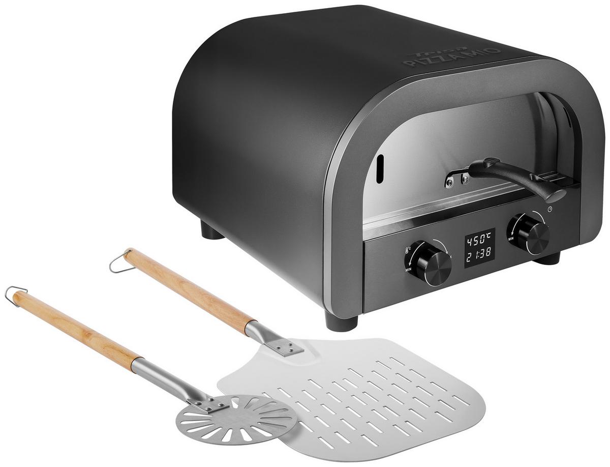 Pizzaofen Pizza Mio+ - Schwarz, KONVENTIONELL, Metall (45/28/42,5cm) - Trisa Electronics