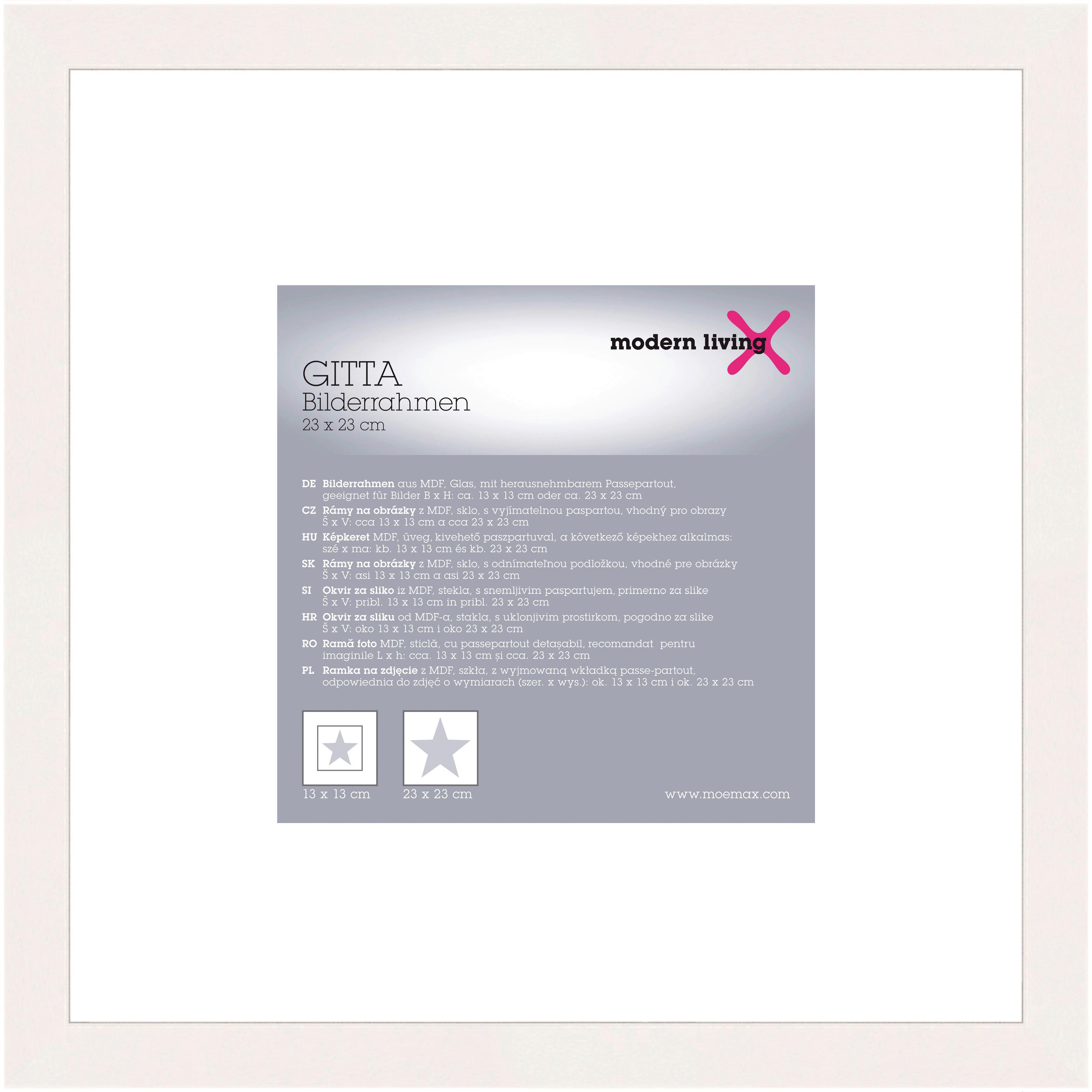 Rám na obrazy GITTA DUPLO - biela, Basics, drevo (25,2/25,2/3,6cm) - Mömax