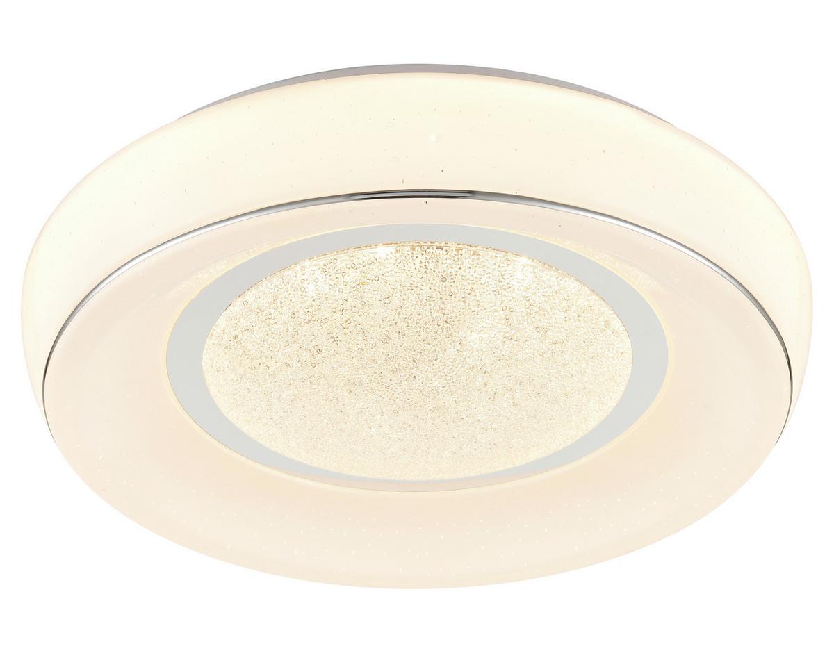 Led Deckenleuchte Beatrice Ø 39 cm mit Sternenhimmel - Weiß, MODERN, Kunststoff/Metall (39/9cm) - Luca Bessoni