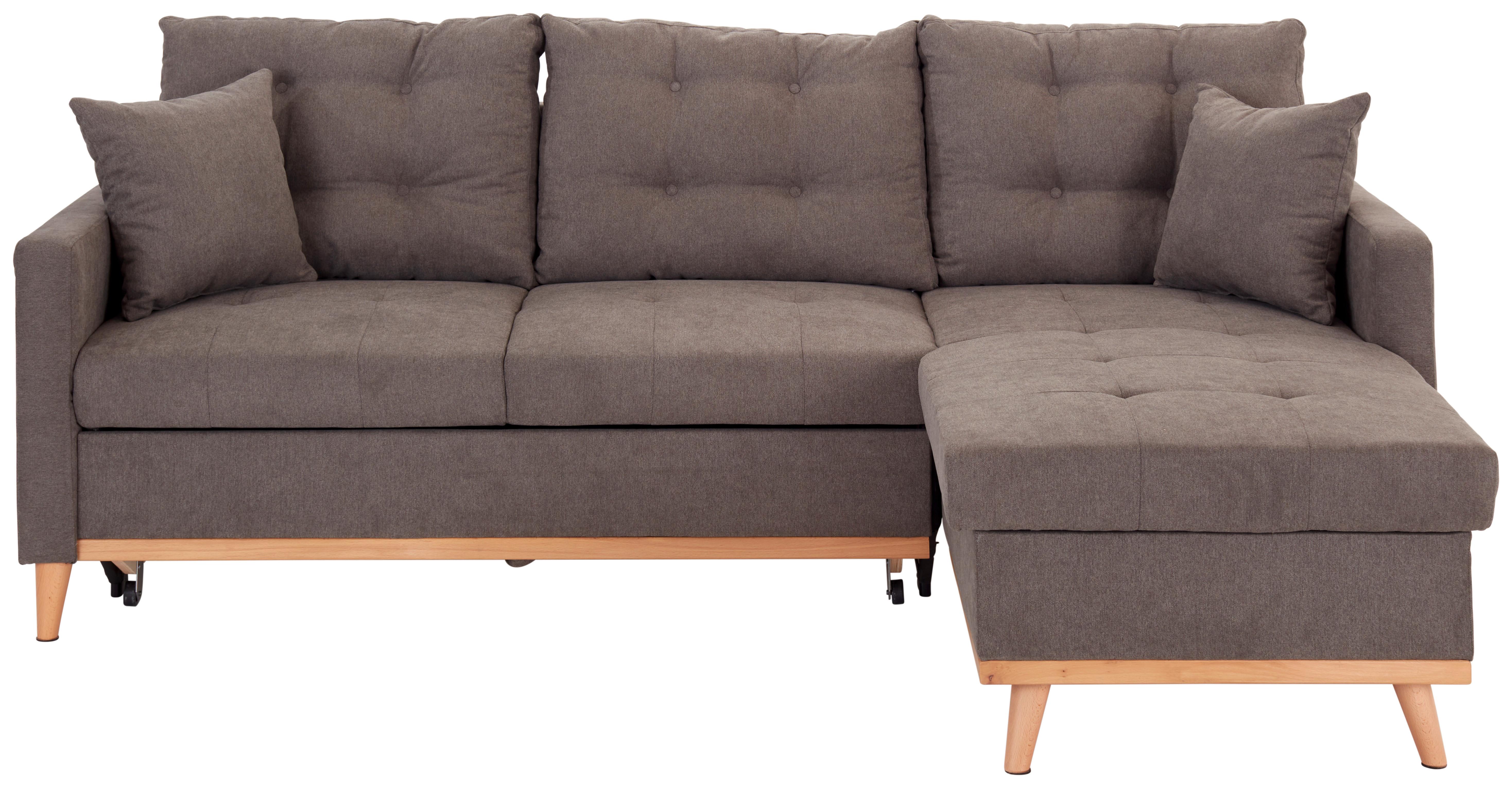 Rozkladacia Sedacia Súprava Kirng Sivá - sivá, Basics, textil (212/150/72cm) - MID.YOU
