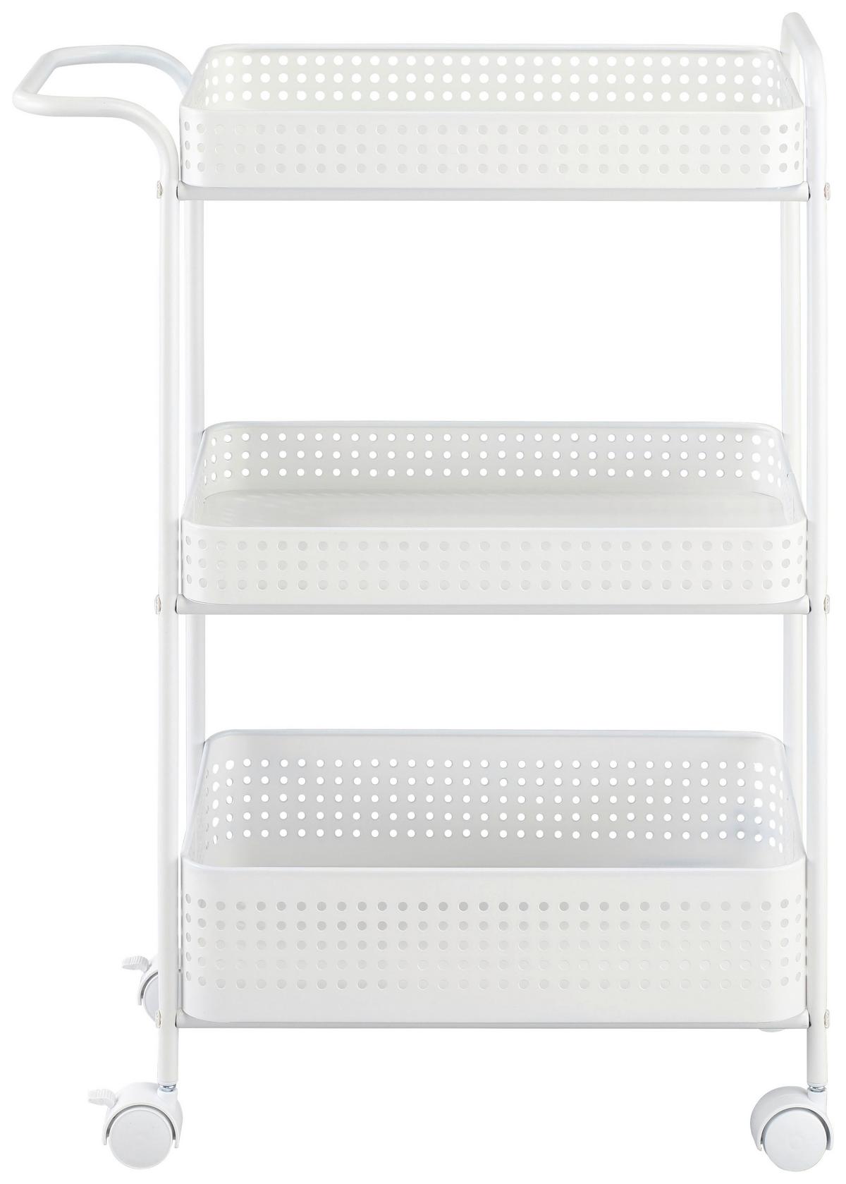 UNIVERZÁLNÍ VOZÍK ANCONA - bílá, Moderní, kov/plast (52/72/28cm) - Mömax