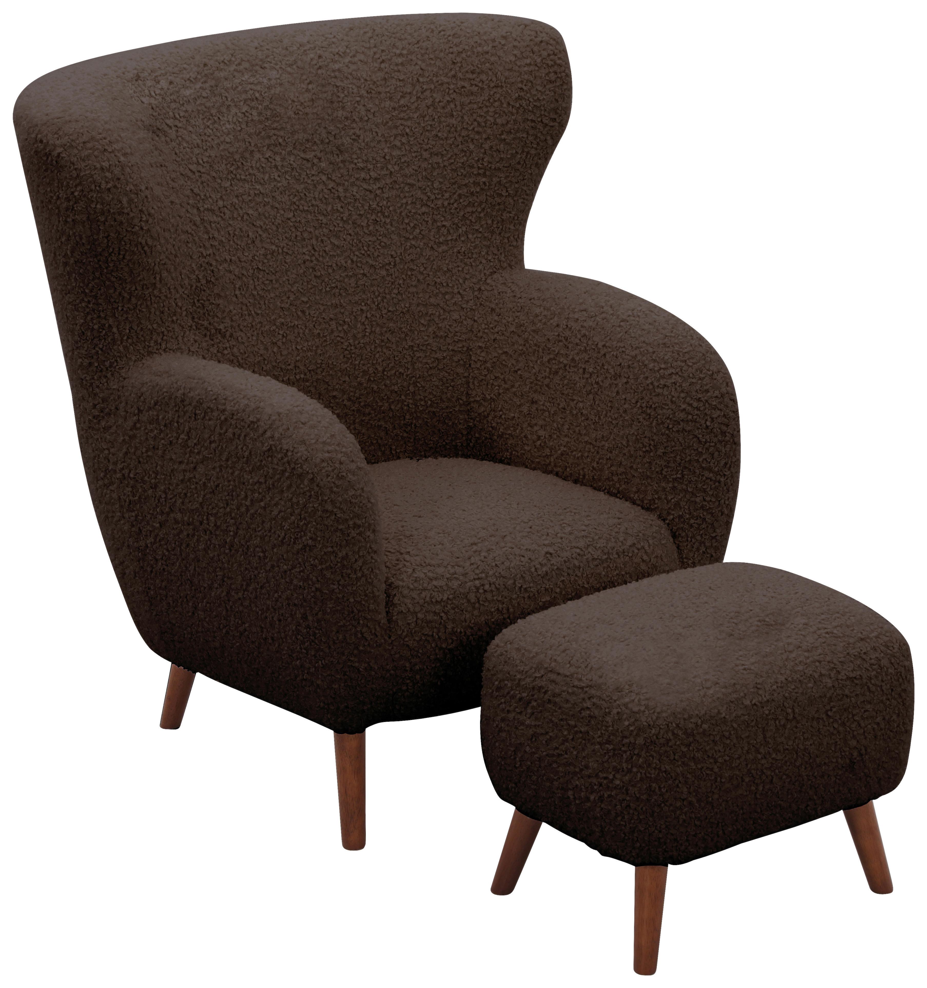 Sesselset Savoy Braun B: 90 cm - Kastanienfarben/Braun, Design, Holz/Textil (90/98/88cm) - Livetastic