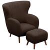 Sesselset Savoy Braun B: 90 cm - Kastanienfarben/Braun, Design, Holz/Textil (90/98/88cm) - Livetastic