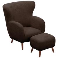 Sesselset Savoy Braun B: 90 cm - Kastanienfarben/Braun, Design, Holz/Textil (90/98/88cm) - Livetastic