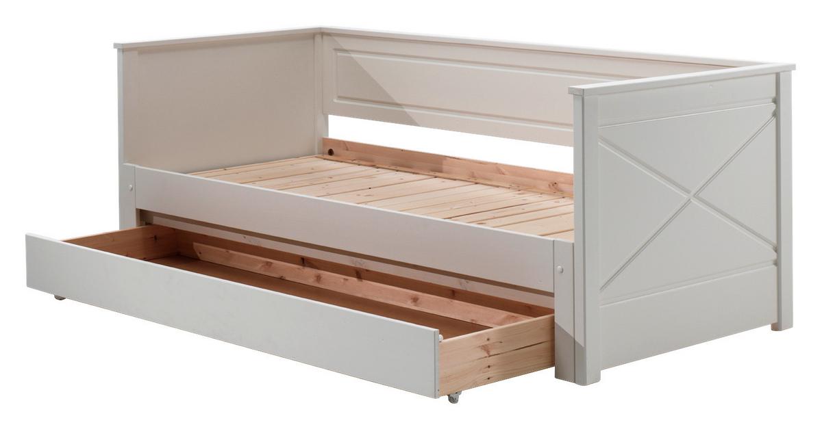 Ausziehbett Pino Weiß 90/180x200cm - Weiß, MODERN, Holz/Holzwerkstoff (90/180/200cm) - Vipack