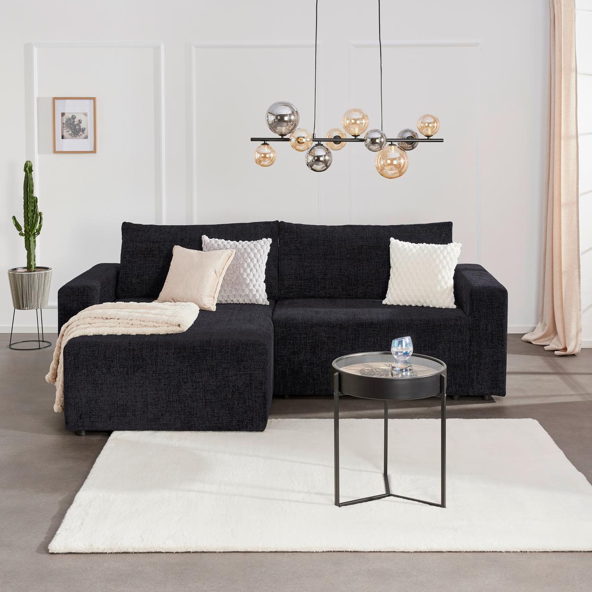 Ecksofa Dallas - Schwarz, MODERN, Holz/Kunststoff (173/258cm)