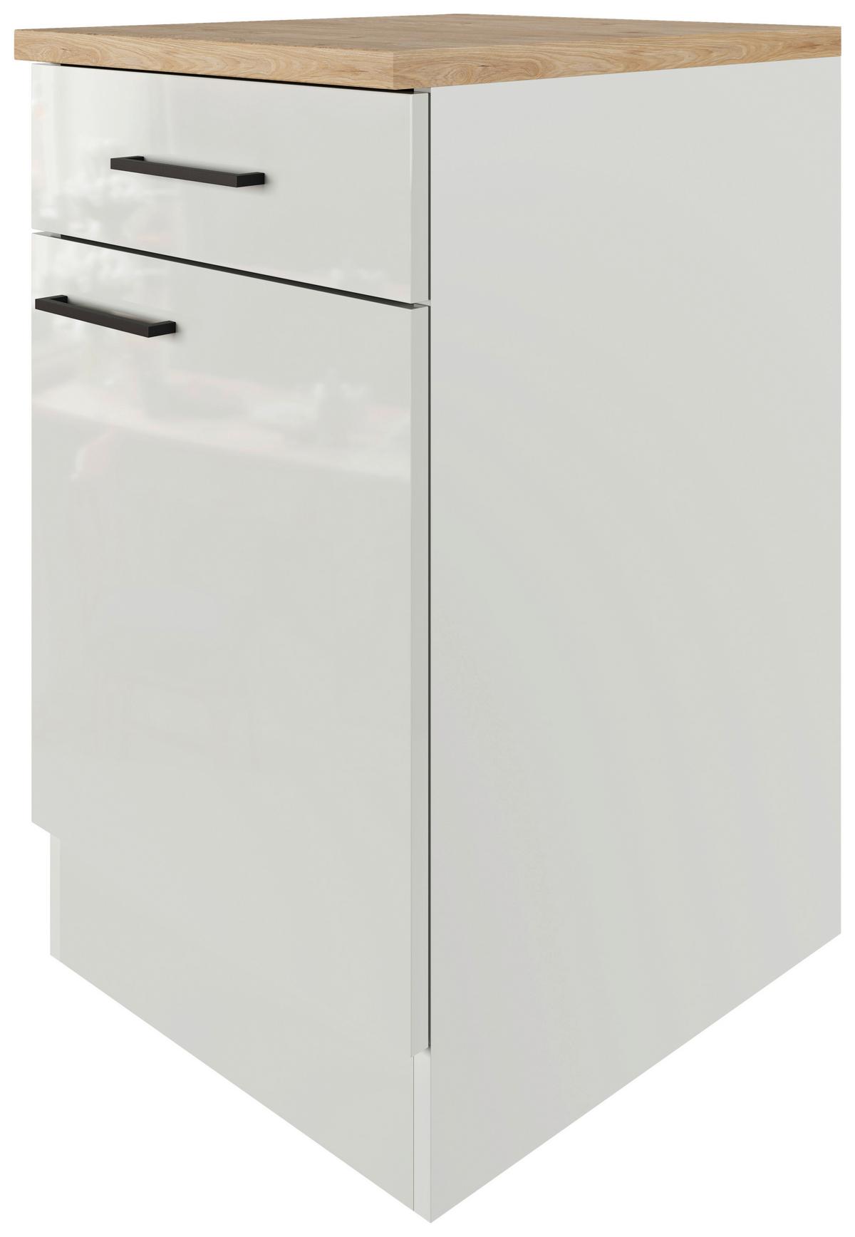 Kuchyňská spodní skříňka LEVI - šedá/černá, Moderní, kov/kompozitní dřevo (50/86/60cm) - FlexWell